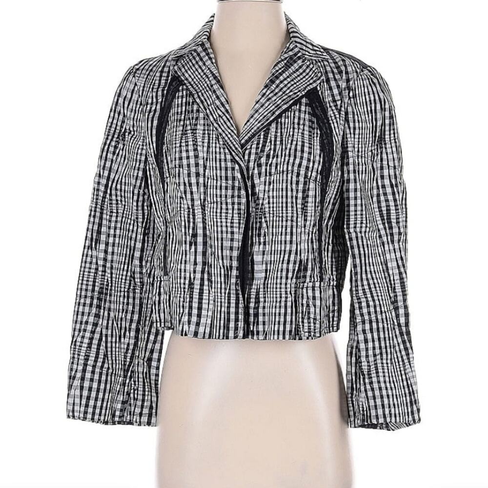 Dolce & Gabbana Black and White Gingham Silk Blazer (IT 42/US 6)